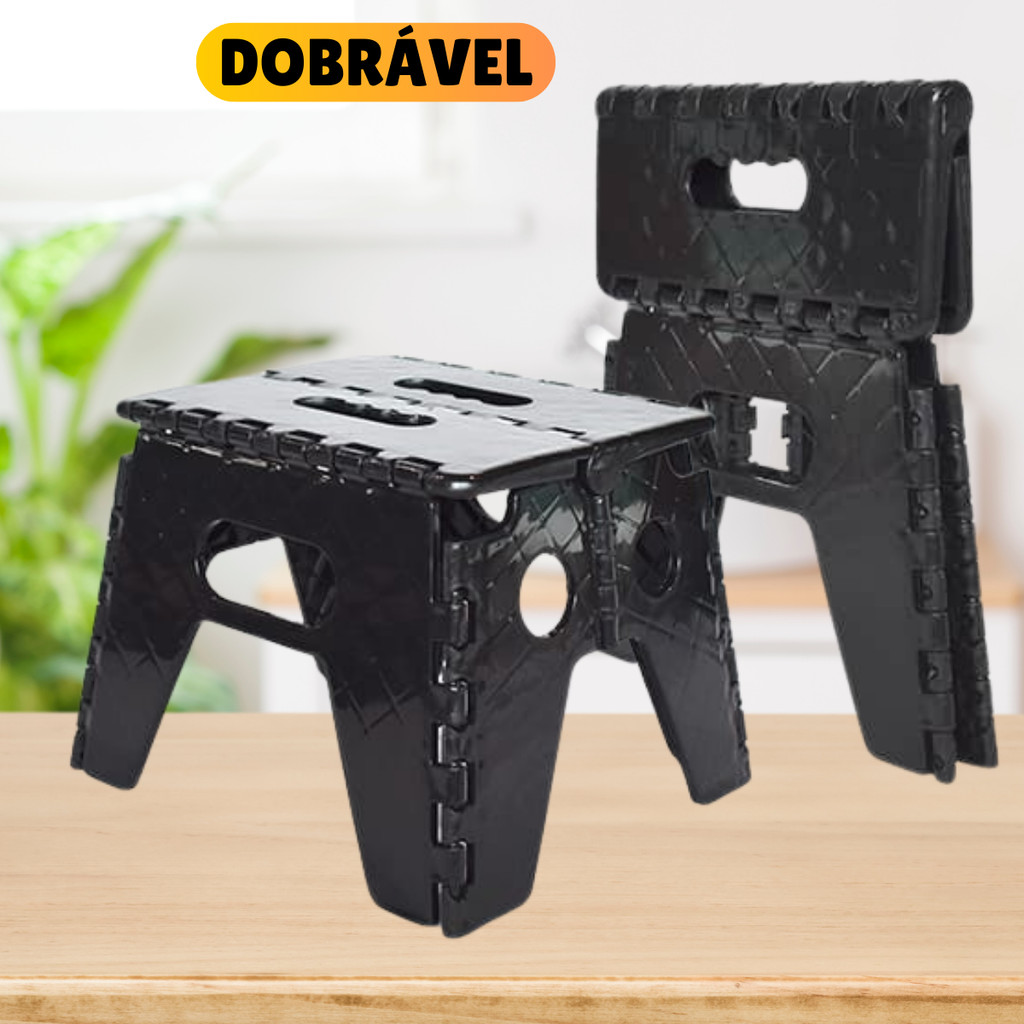 Banquinho De Plástico Dobrável Multiuso 100kg Banco em Oferta na Shopee