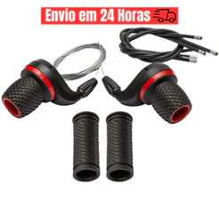 Alavanca Passador Trocador De Marchas Bicicleta 18 e 21 Velocidades 3x6/7v Marchas Com Punho Grip Shif