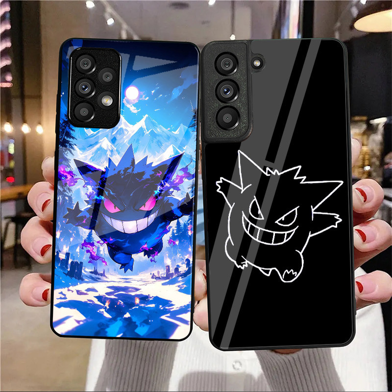 Pokémon gengar 10 Capa De Telefone De Vidro Para Samsung Galaxy A14 A16 A30 A22 A32 A33 A34 A40 A42 A55 4G A52 A53 A54 A