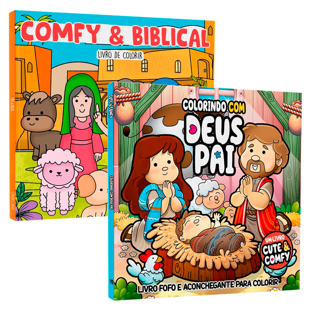 Kit Cute & Biblical | Um Livro Cute & Comfy Colorindo Com Deus Pai + Comfy & Biblical Livro de Colorir