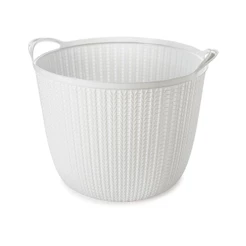 Cesta de Plástico Redonda 25,5 L com Alças Trama Plasutil
