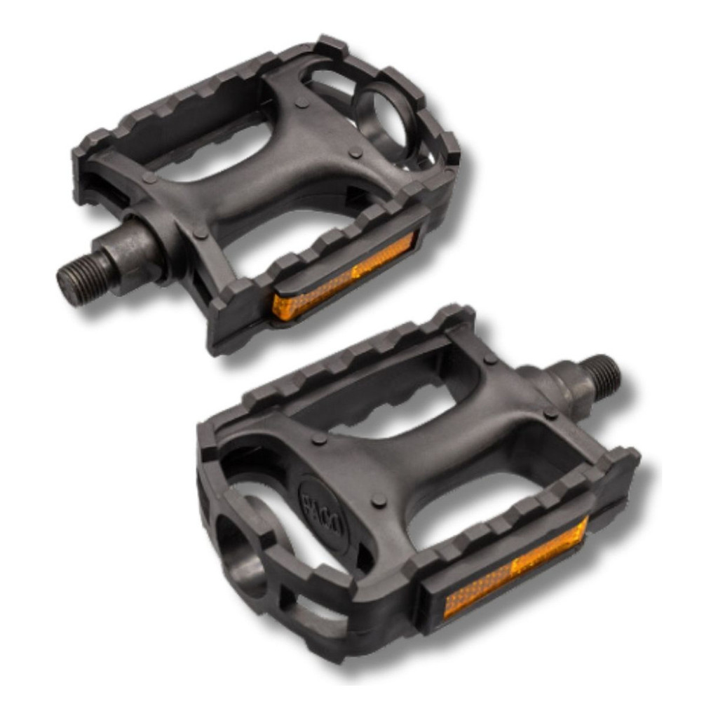 Pedal Rosca Fina 1/2 Mtb Bicicleta Bike Com Refletor Nylon Preto