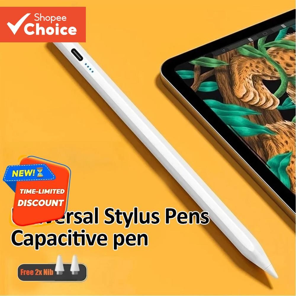 Caneta Stylus Capacitiva Universal Com Tela Sensível Ao Toque De Ponta Fina 2 Pontas Extras Para Smartphones/Tablets iOS