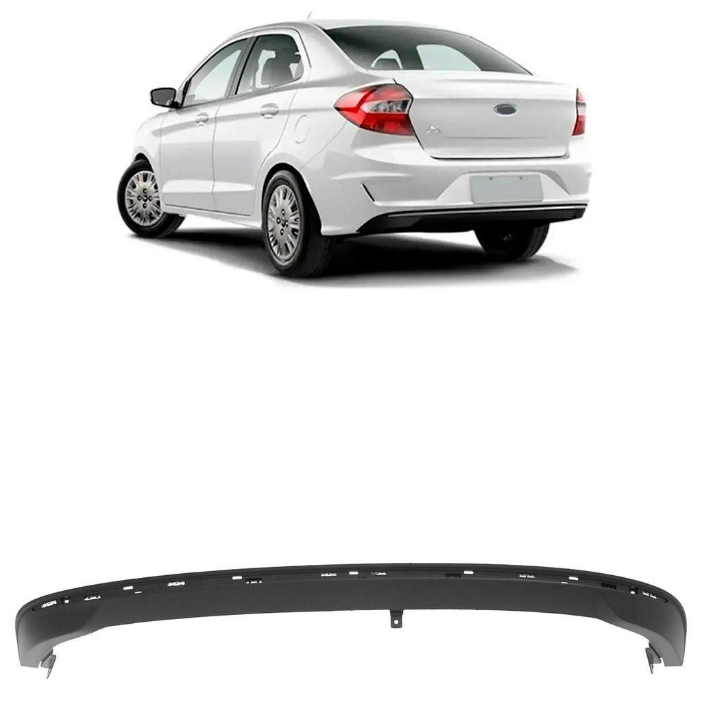 Spoiler Parachoque Traseiro Ka Sedan 2018 2019 2020 2021 2022 Preto Texturizado