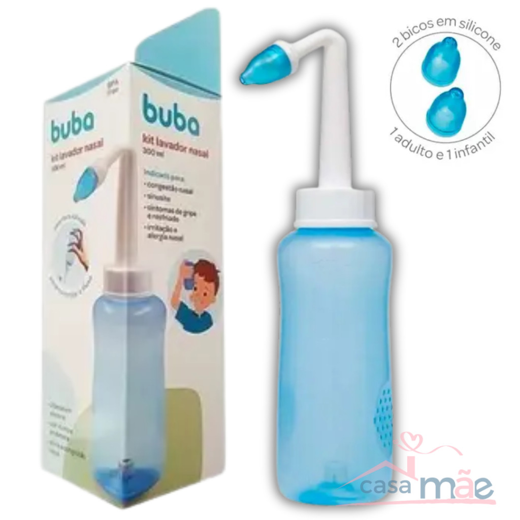 Garrafa Lavagem Nasal Infantil e Adulto 300 ml Buba, lavador nasal + BRINDE DA LOJA