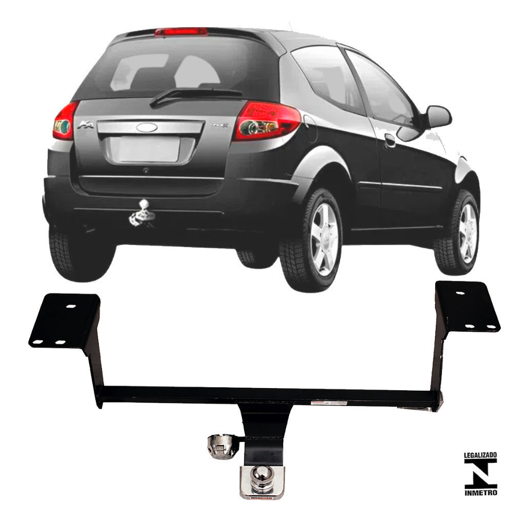 Engate Reboque Fixo Ford Ka 2008 A 2013 Capacida Carga 700kg Aco Resistente  Inmetro tOP