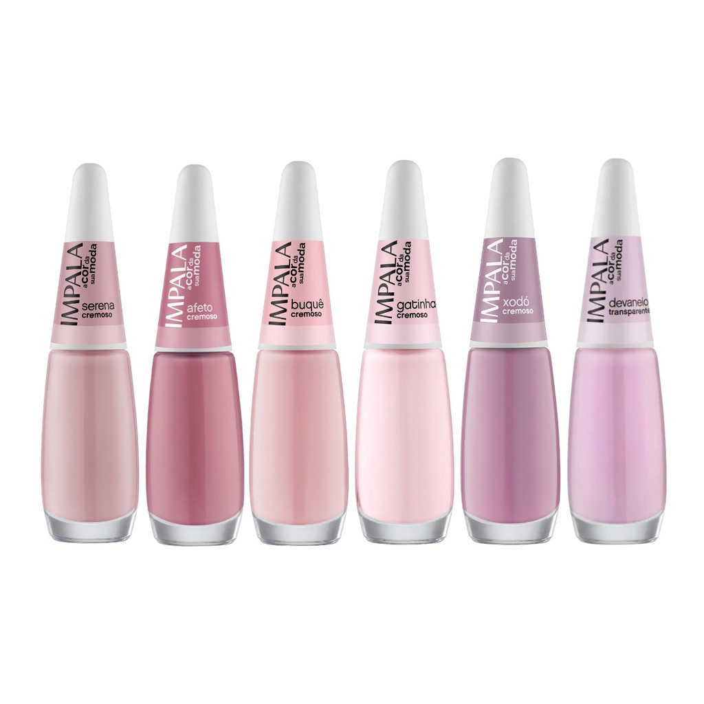 Kit Esmalte Impala Tons De Rosa A Cor Da Sua Moda Cremoso em Oferta na Shopee