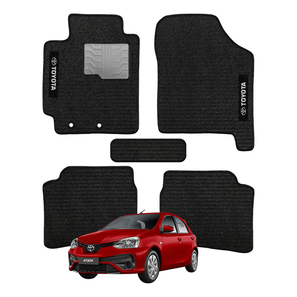 Kit de tapetes 5 peças específico Etios Hatch 2017 18 19 20 2021 Carpete Preto