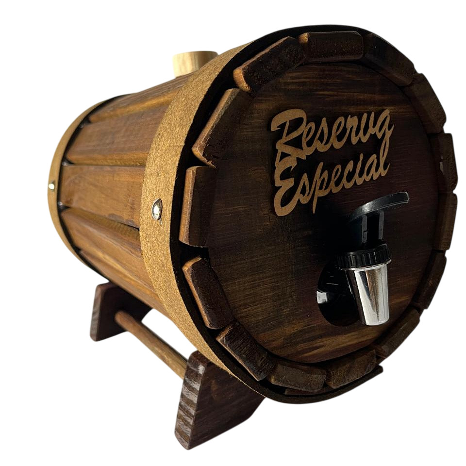 Pingometro Barril 3Lts Madeira Cachaça Barrica Rústico 6698