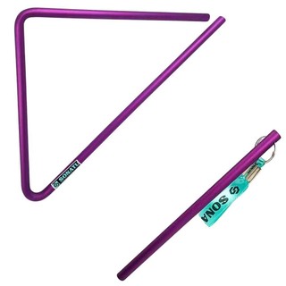 Triângulo Médio 25 cm em Alumínio com Baqueta Leve e Resistente Roxo - Sonatu