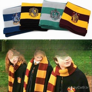 Harry Potter Scarf Gryffindor Slytherin Hufflepuff Ravenclaw Crachá Cachecol Acessórios em Oferta na Shopee