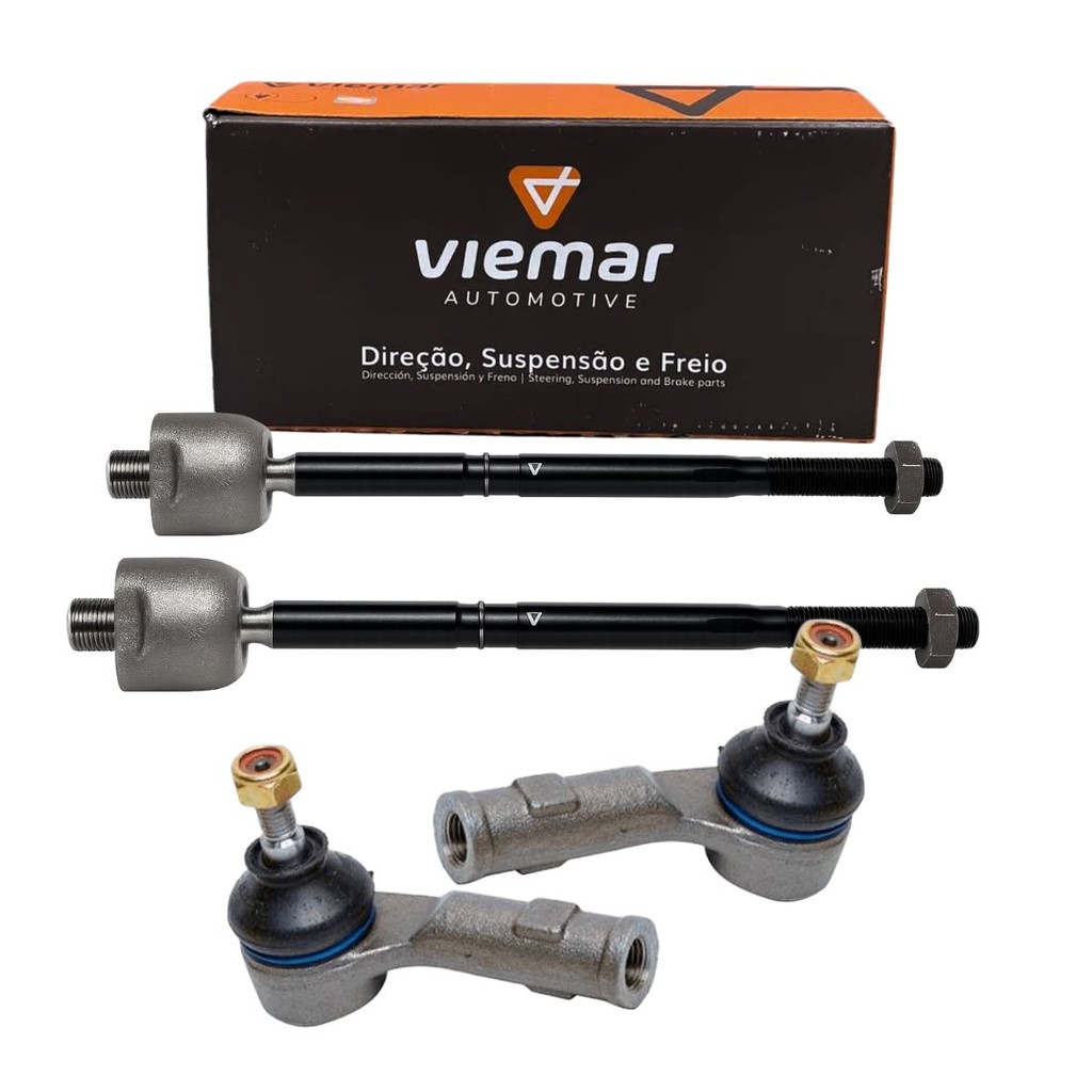 Kit Terminal Ponteira + Terminal Barra Axial Ecosport Fiesta Ka Direcao Hidraulica Viemar