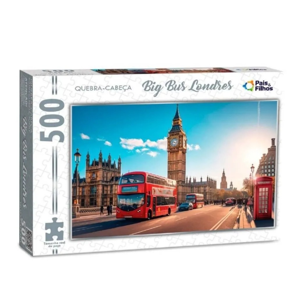 Quebra Cabeça Onibus Londres Inglaterra Reino Unido 500Peças