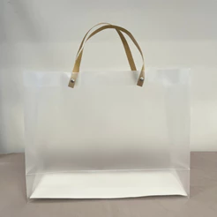 Sacola Transparente Fosca com Alça de Fibra - 35x13x28cm - 12 unidades - Rizzo - Rizzo