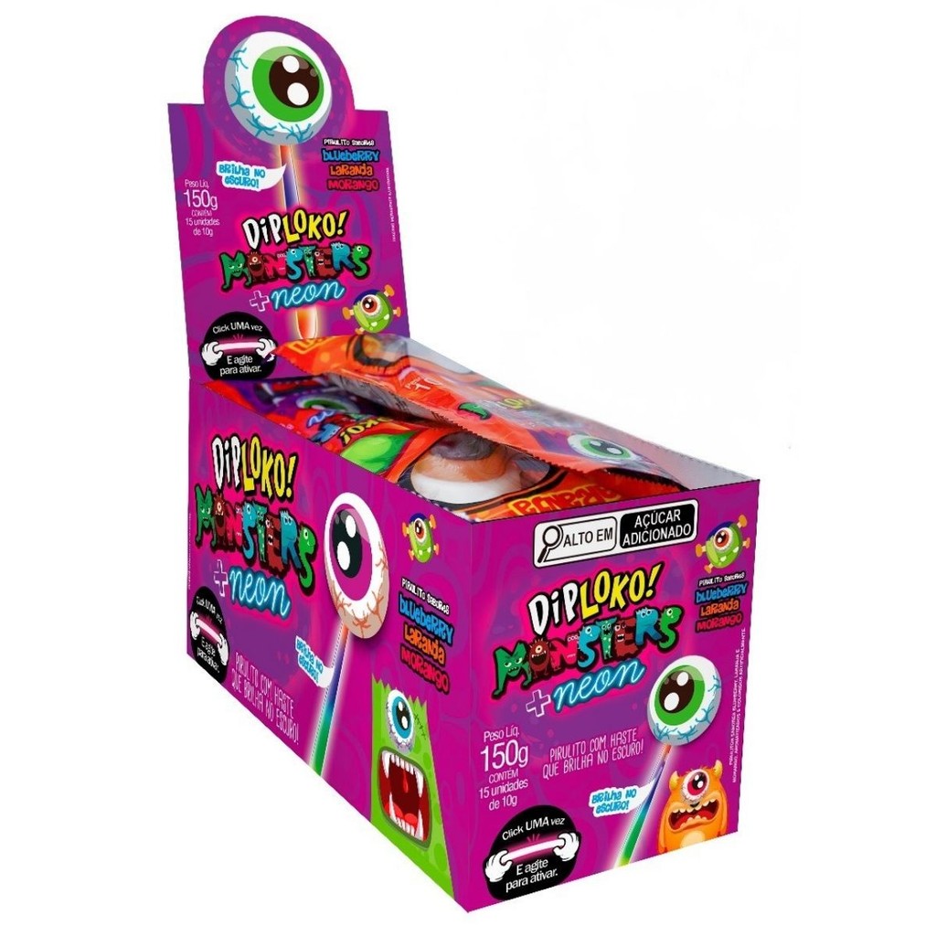 Diploko Danilla Neon Monsters Olho CX c/ 15