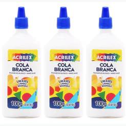 Cola Branca Acrilex 100g – Kit com 3 Unidades
