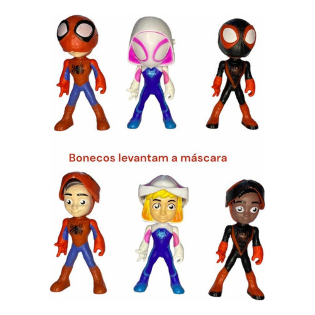 Homem Aranha Spidey Amazing Friends 6 bonecos articulados envio imediato decoração de aniversario homem aranha
