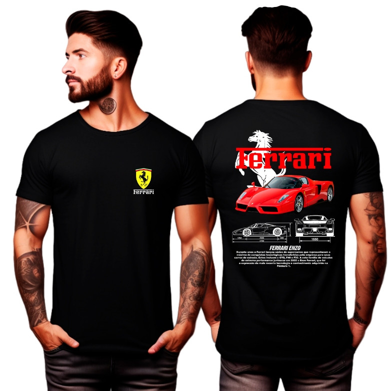 Camiseta Ferrari Enzo 100% Algodão Unissex Lançamento