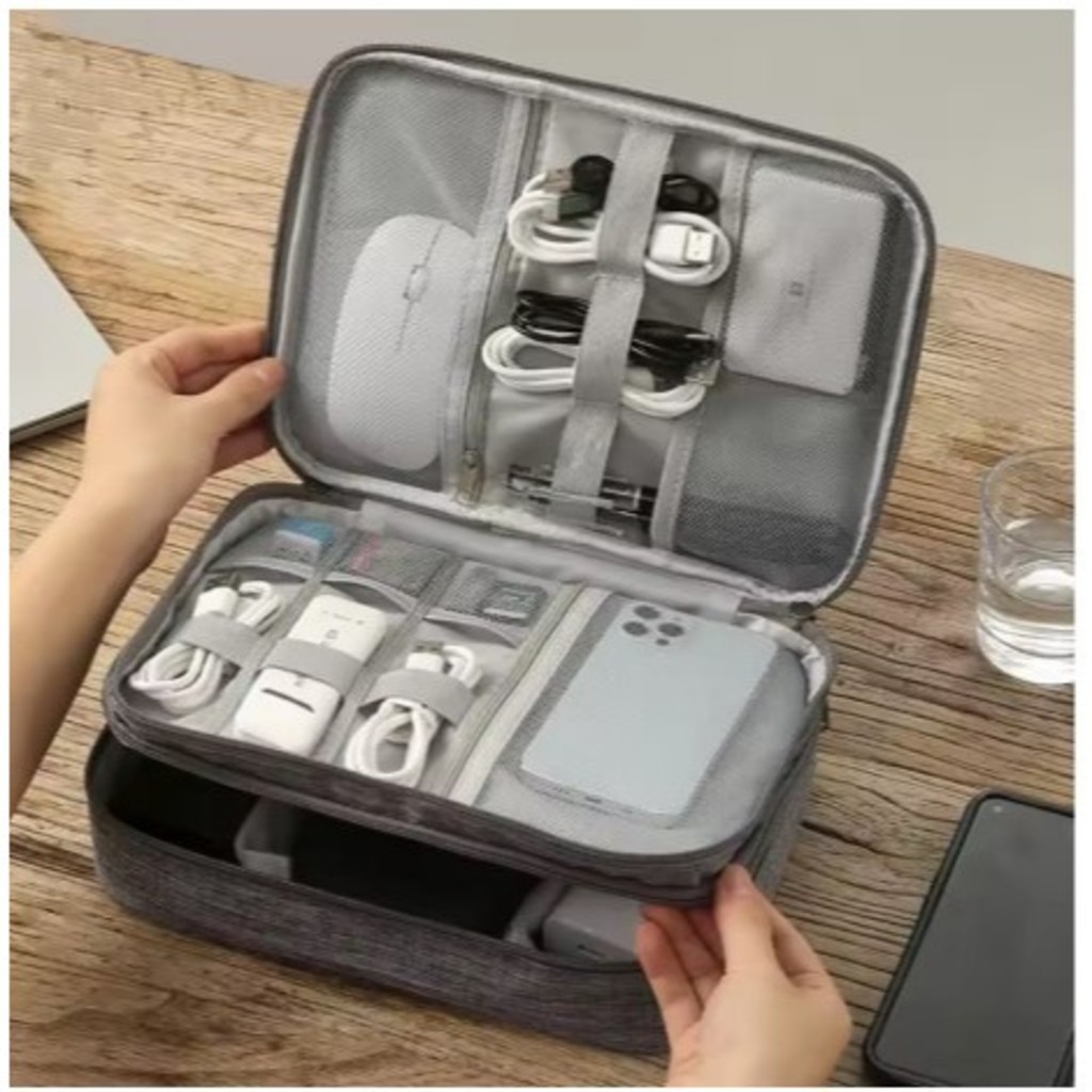 Bolsa Cosmética Digital Multifuncional Para Notebooks Ou Acessórios Com 2 Divisórias.