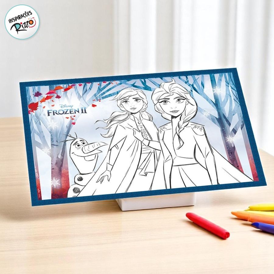 Lembrancinha para Colorir de Mesa - Frozen - 8 unidades - Disney Original - Rizzo - Home & Living