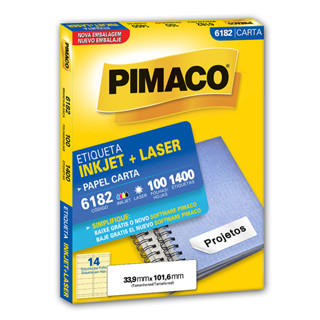Etiqueta inkjet/laser carta 6182 com 100 folhas Pimaco em Oferta na Shopee