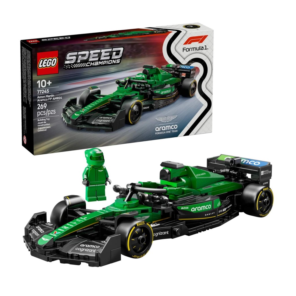 LEGO Speed Champions Aston Martin AMR24 Fórmula 1 269 Peças Carro Corrida F1 2024 Brinquedo Infantil