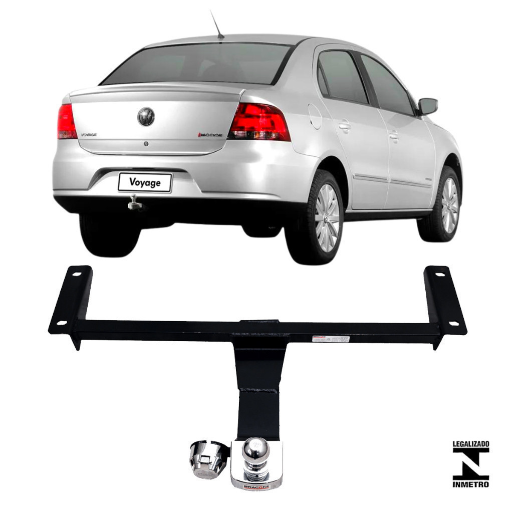 Engate Reboque Fixo Voyage G5 G8 2009 A 2023 Cap Carga 450kg Aco   Certificado Inmetro Peça