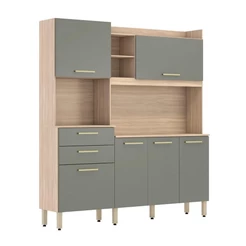 Kit de Cozinha Select 6 Portas 2 Gavetas Avena e Menta