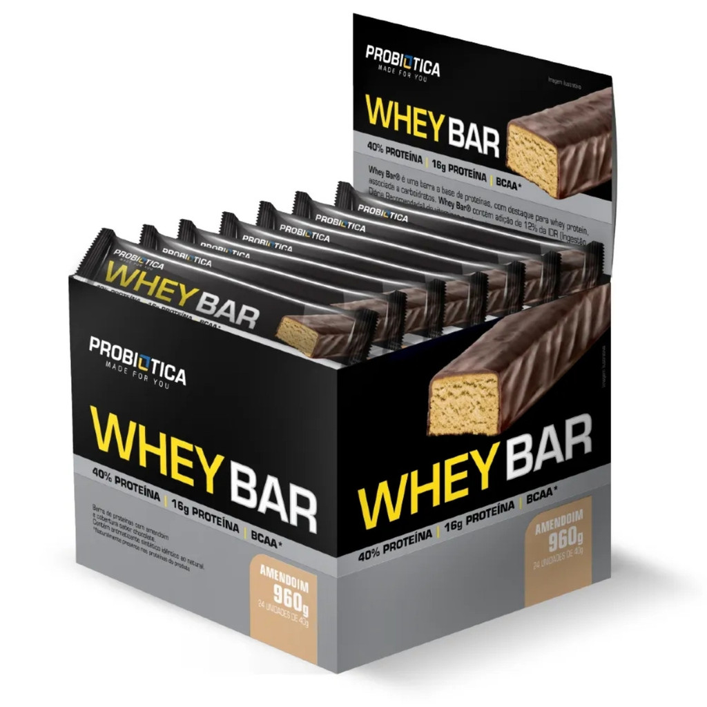 Whey Bar C/24 de 40g Probiotica em Oferta na Shopee