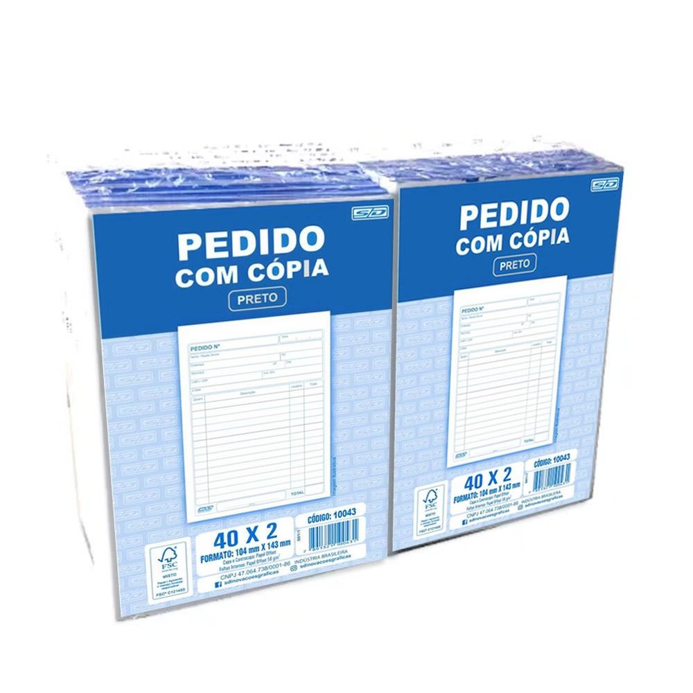 Bloco Pedido com Cópia 40x2 20 Unidades 2 Vias São Domingos