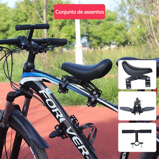 Assento dianteiro para bicicleta de montanha infantil, acessórios para selim infantil de liberação rápida