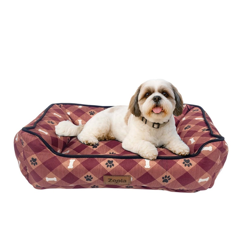 Caminha Zoola Pet Para Cachorro Gato Cama Pet Xadrez de Pata 56x46 Cm Com Capa Lavável - Tam 2