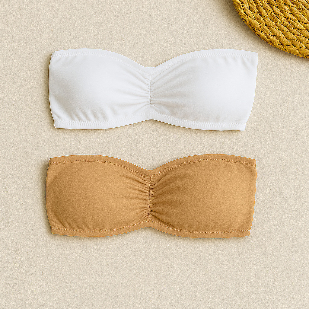 Kit 2 Top Sem Alça Tomara Que Caia com Bojo Sutiã Bustie Confortável em Oferta na Shopee