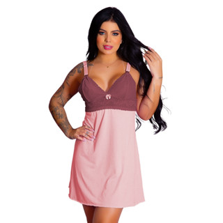 Camisola Bicolor Amamentação Gestante Fecho Pós Parto Maternidade Vestido Dormir em Oferta na Shopee