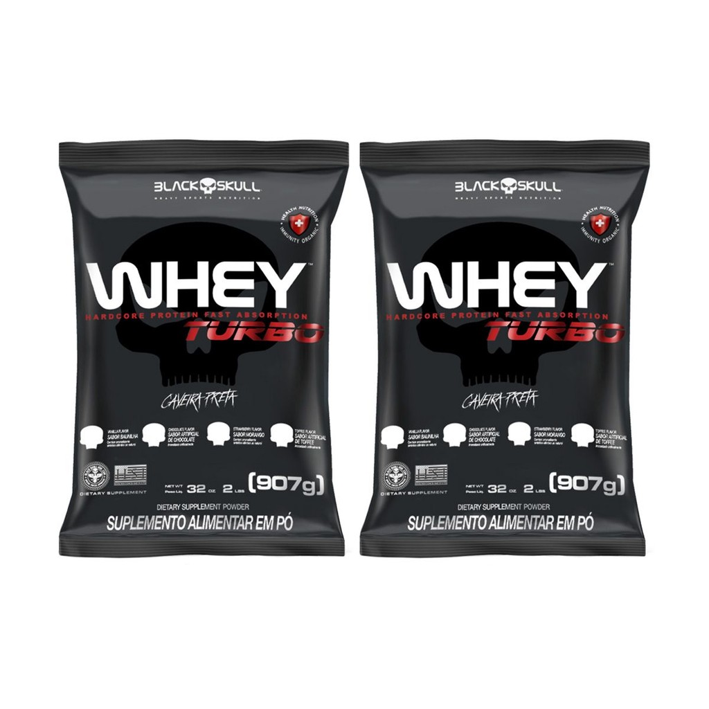KIT 2X WHEY TURBO - 907G BLACKSKULL USA - Health