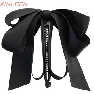 XINLEEN Meninas Hairpin Elegante Retro Silmple Mulheres Acessórios De Cabelo Bowknot Fita Cetim Colth Banana Clip em Oferta na Shopee