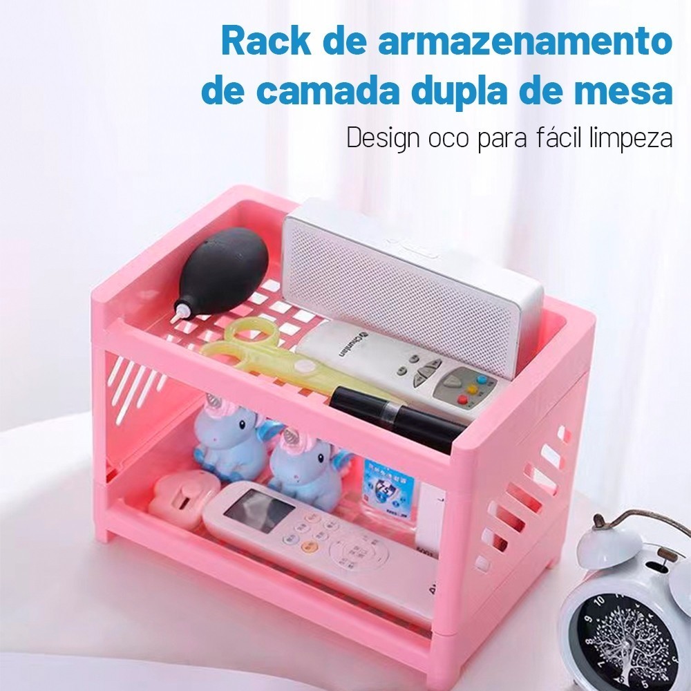 Rack armazenamento multifuncional 2 camadas adequado para prateleiras mesa, banheiros e cozinhas em Oferta na Shopee
