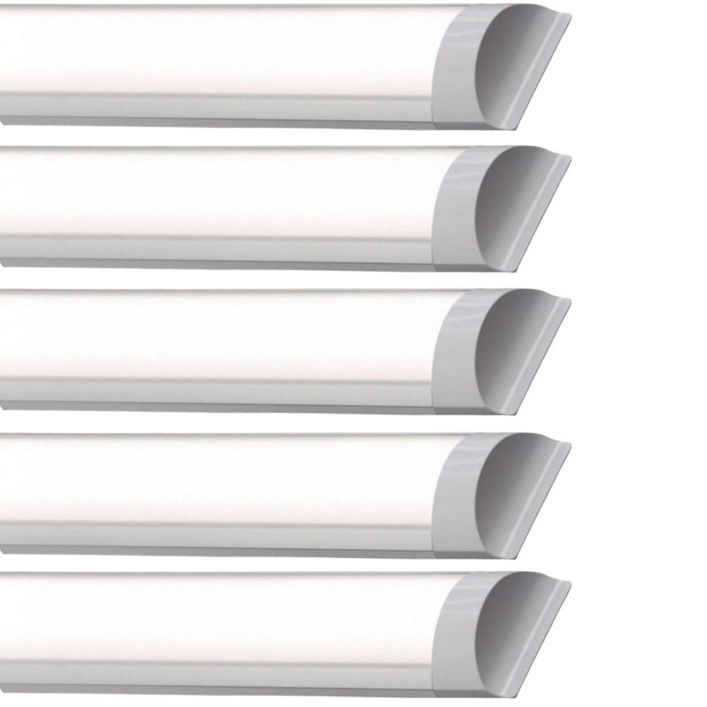 Kit 5 Luminária de Teto Slim Sobrepor Led 120cm 36w Branco Frio 6500k - Iluminação Residencial