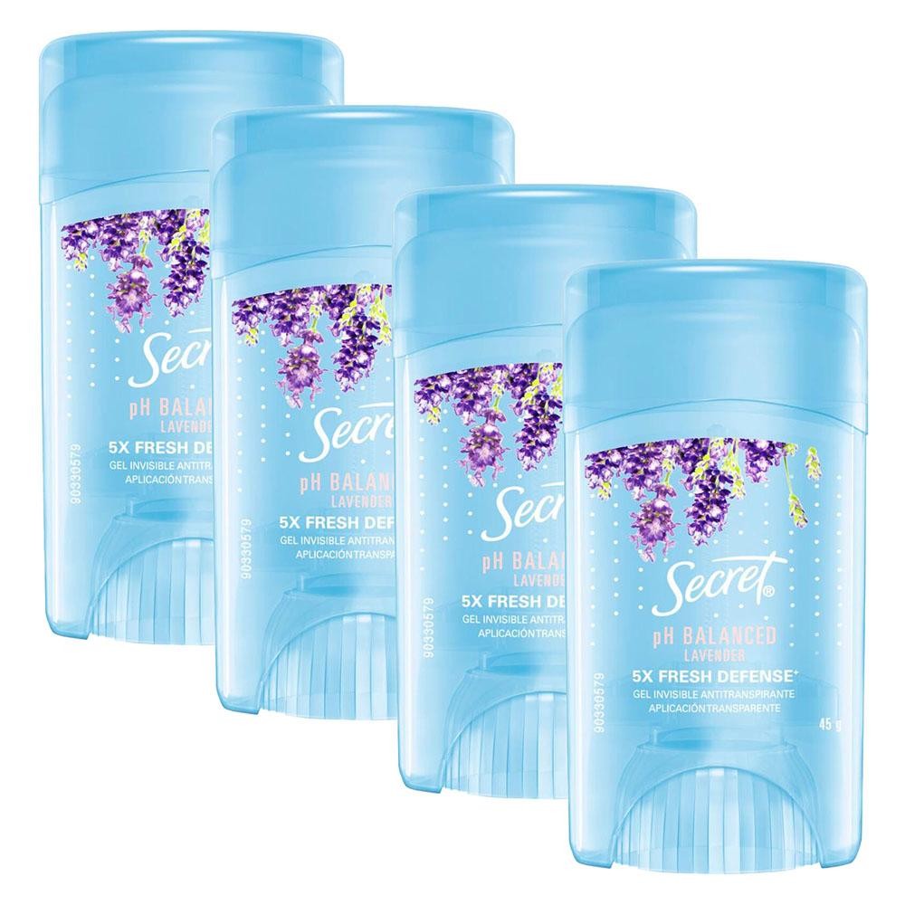 Kit 4 Desodorante em Gel Secret Lavanda 45g em Oferta na Shopee