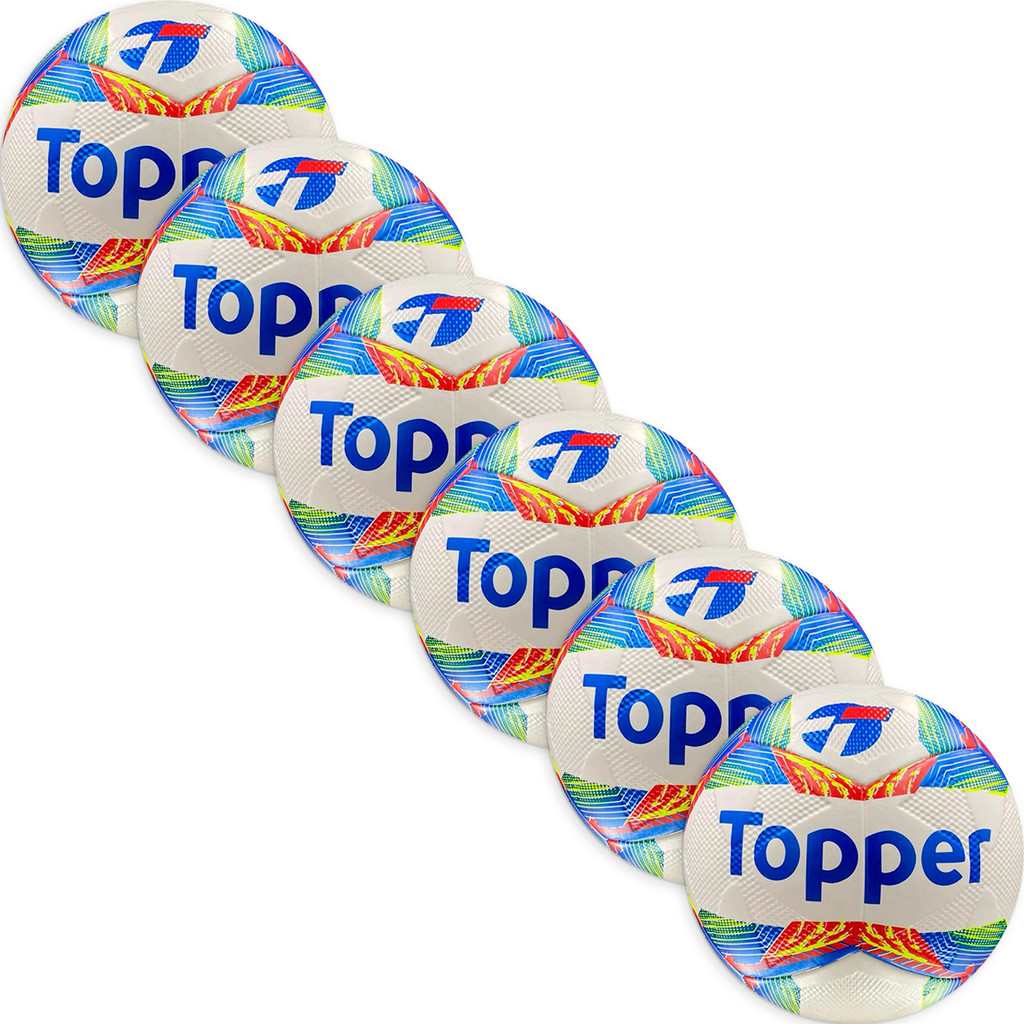 Kit 6 Bolas De Futebol Society Slick 24 Oficial Topper em Oferta na Shopee