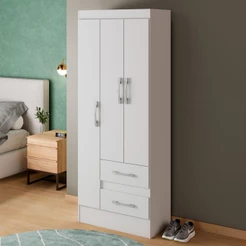 Guarda-Roupa Solteiro Sartori 3 Portas 2 Gavetas - Pnr Móveis