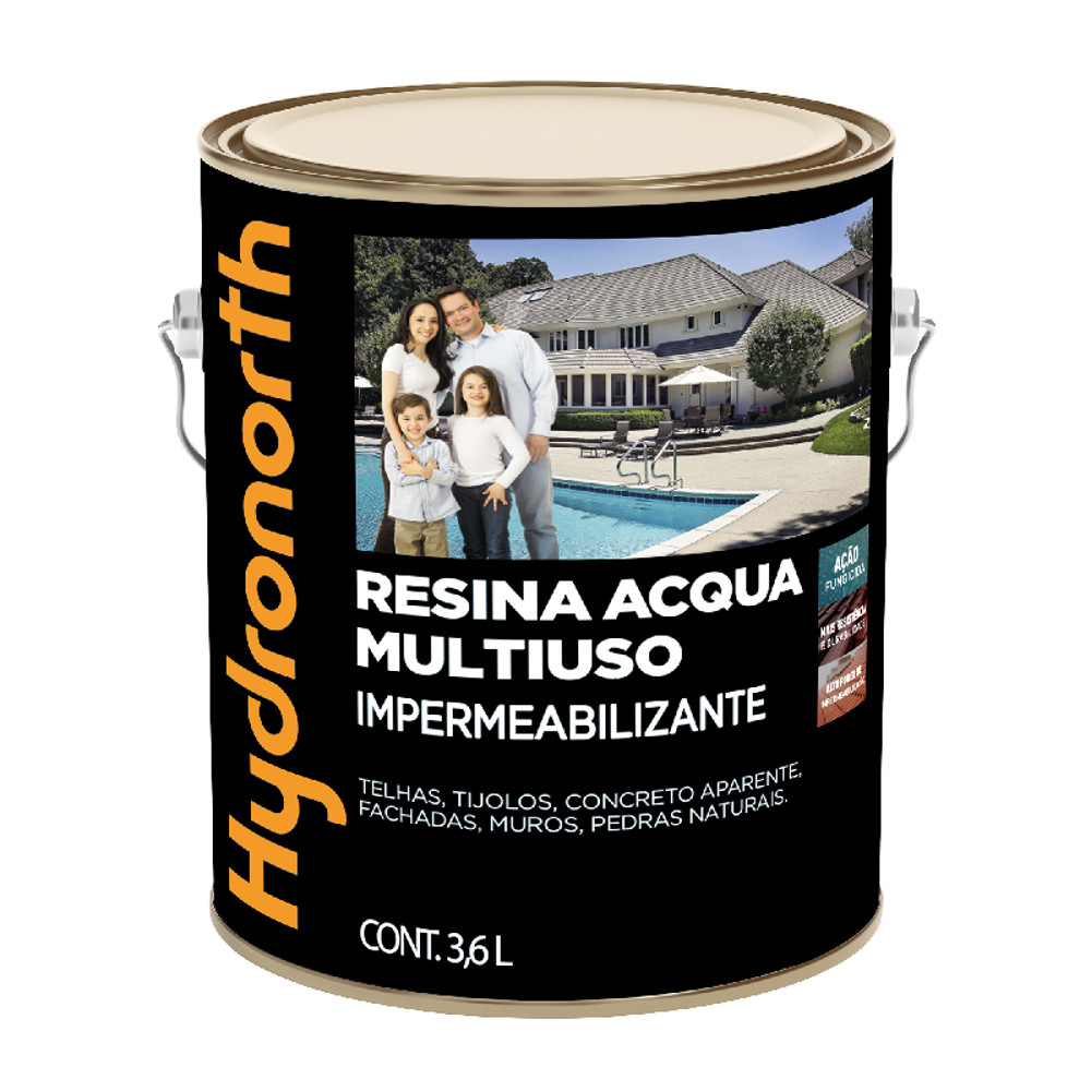 Resina Multiuso Base Água Cor Cerâmica Telha 3,6L Hydronorth