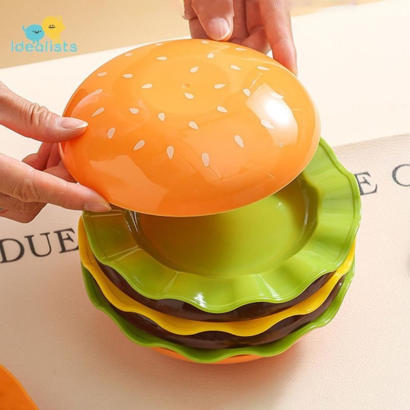 Idealistas Prato De Hambúrguer Tempero Conjunto De Cinco Peças/De 7 Molho Bonito Talheres De Plástico Frutas Secas Domés em Oferta na Shopee