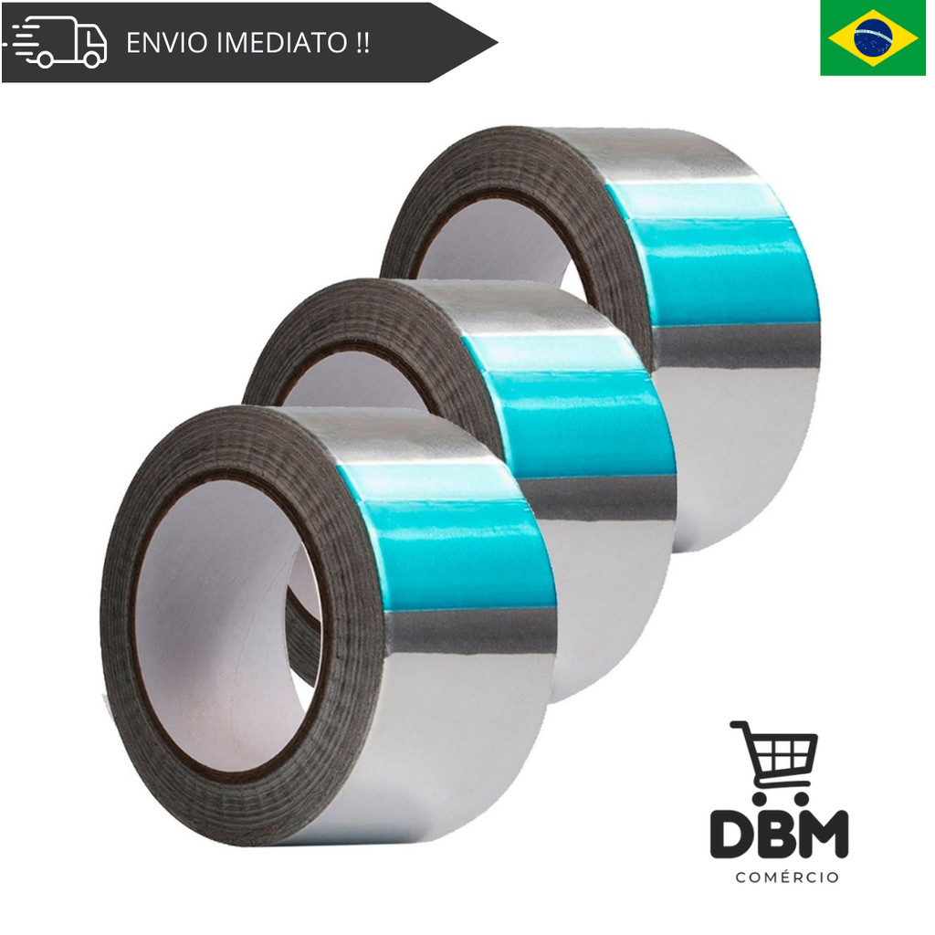 FITA ALUMINIZADA  IDEAL PARA CAIXAS DE ISOPOR AR CONDICIONADO E ACABAMENTOS em Oferta na Shopee