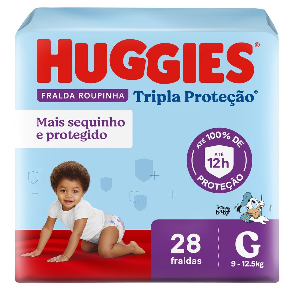 Fralda Roupinha Huggies Tripla Proteção G 28 Un - Mom & Baby