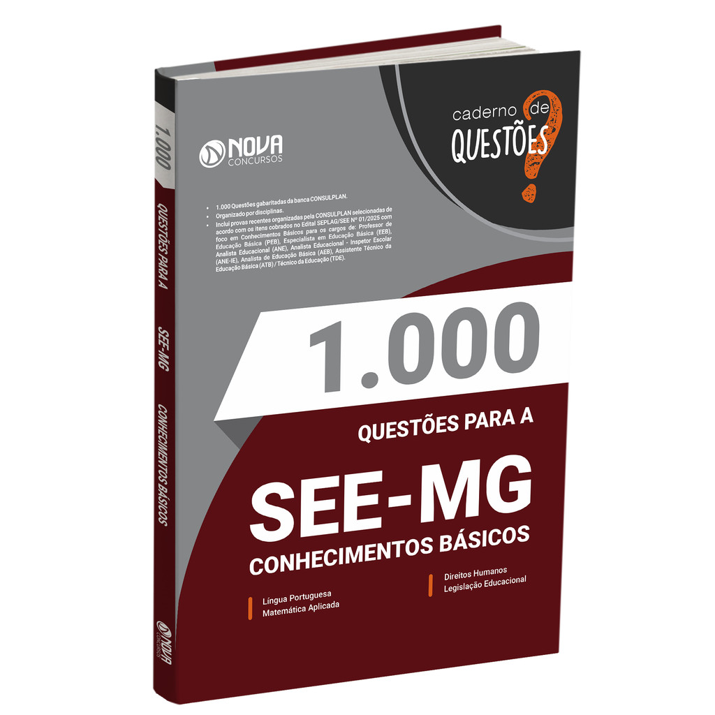 Imagem Livro 1.000 Questões Gabaritadas SEE-MG - Conhecimentos Básicos