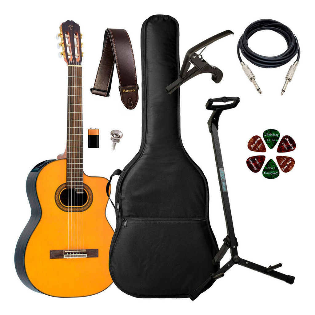Violão Takamine Gc6 Ce N Tp4t + Capa Luxo E Acessórios