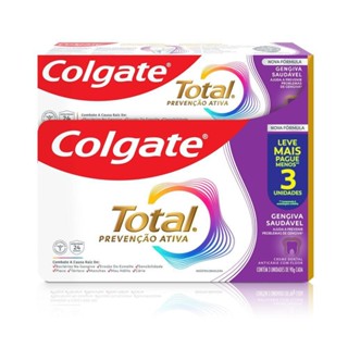 Creme Dental Colgate Total Gengiva Reforçada 3un de 90g em Oferta na Shopee