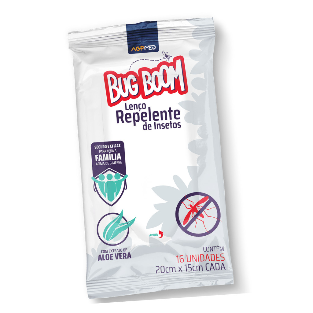 Bug Boom Lenço Repelente de Insetos Aloe Vera - Agpmed