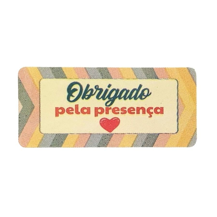 Etiqueta Adesiva - Obrigado Pela Presença Colorido - 4x2cm - 100 unidades - Rizzo em Oferta na Shopee